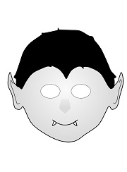 çocuklar için hazır kağıttan Korkunç Surat maskesi şablonu